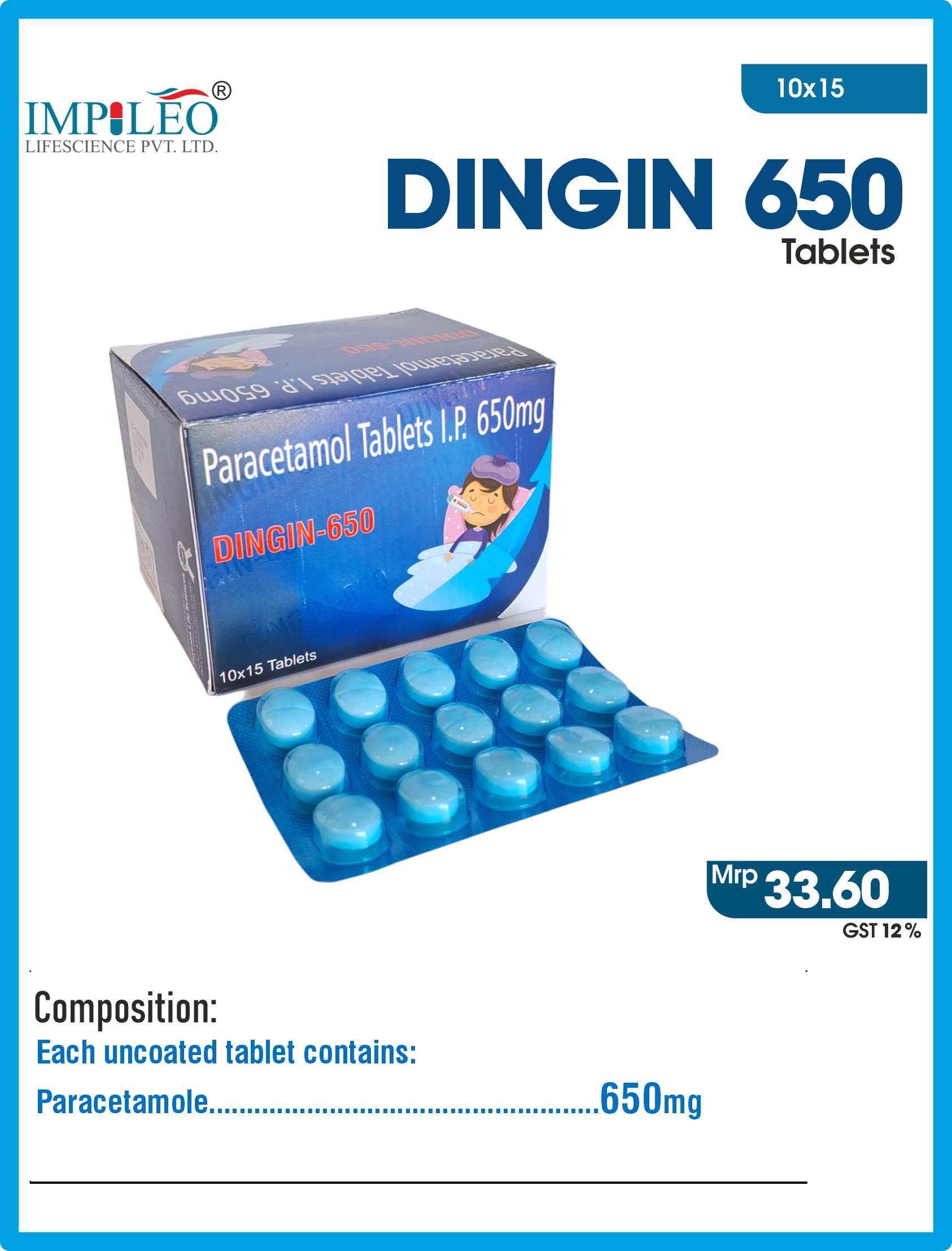 Expand Your Reach: Premier PCD Pharma Franchise in Chandigarh for DINGIN 650 Paracetamol Tablet